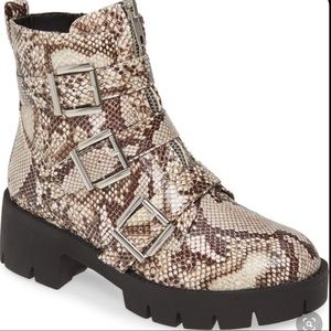 Snakeskin Combat Boots